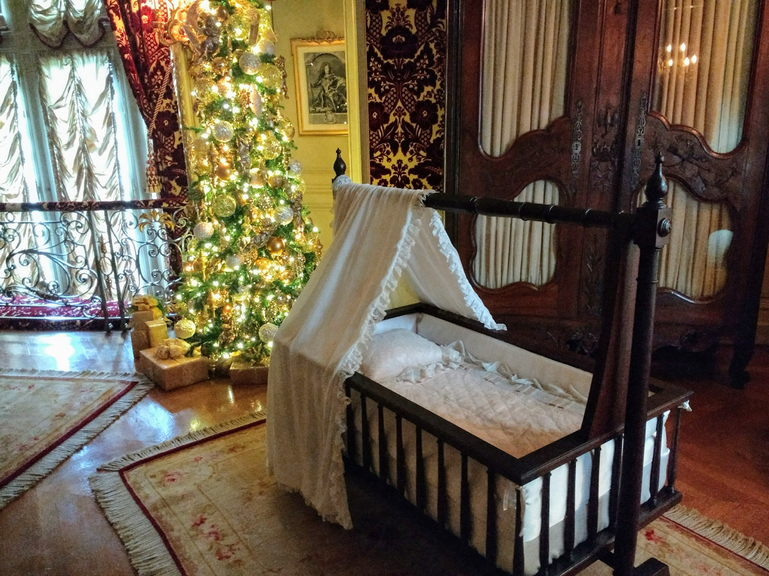 Louis XV guest room-Edith Vanderbilt gave birth to daughter Cornelia and convalesced here